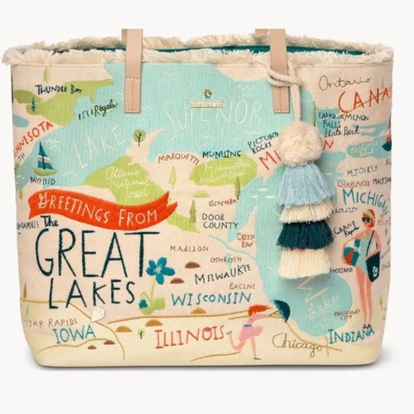 Spartina 449 Great Lakes Embroidered Large Tote - Picture 3 of 7